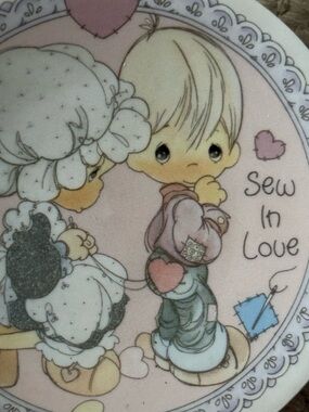 Vintage Y2K Precious Moments Sew In Love Decorative Mini Ceramic Plate